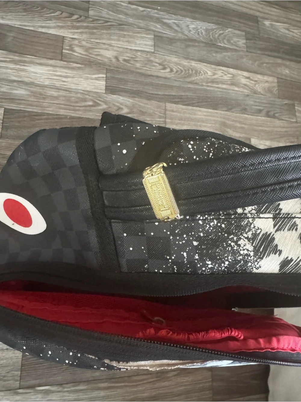Sprayground Black, White & Red Shark Graphic Backpack